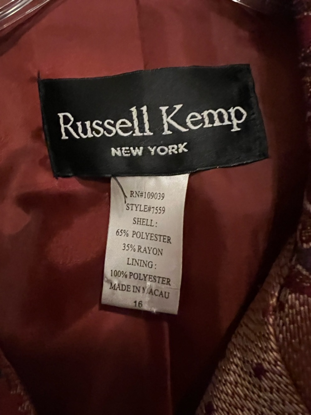 Russell Kemp Deep Rust Jacquard Two-Piece Suit - Picture 4 of 4